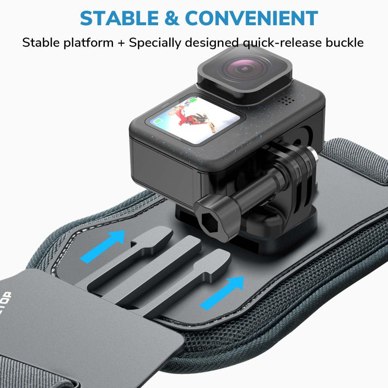 Sametop Chest Mount Harness Chesty Strap Compatible with GoPro Hero 12 11 10 9 8 7 6 5 Session AKASO DJI Osmo Action Cameras - Balance Stability and Comfort Performance (Grey-Black) - Image 3